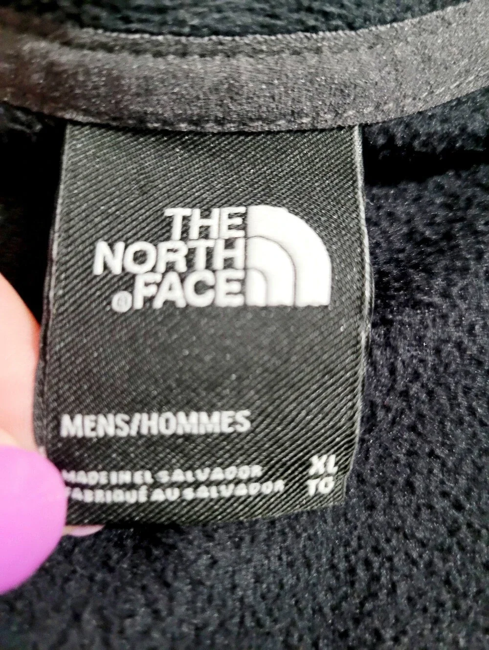The North Face Mens XL Black Fleece Pullover Snap Neck Jacket Sweater Outdoor